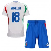 Taliansko Nicolo Barella #18 Vonkajší Detský futbalový dres ME 2024 Krátky Rukáv (+ trenírky)